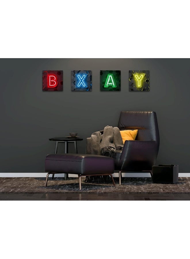 Biufo Game Console Canvas Wall Art Prints Gaming Room Wall Decor Gamer Picture Artwork for Teen Boys Playroom (Black E, Large) - Image 2