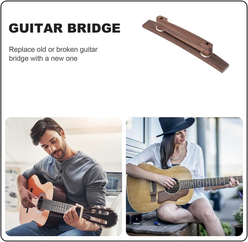 STAHAD Height Adjustable Rosewood Guitar Bridge Replacement for Acoustic Guitars Smooth Wooden Saddle with Construction Easy Personal Action and Tone Includes Bridge Pins - Image 5