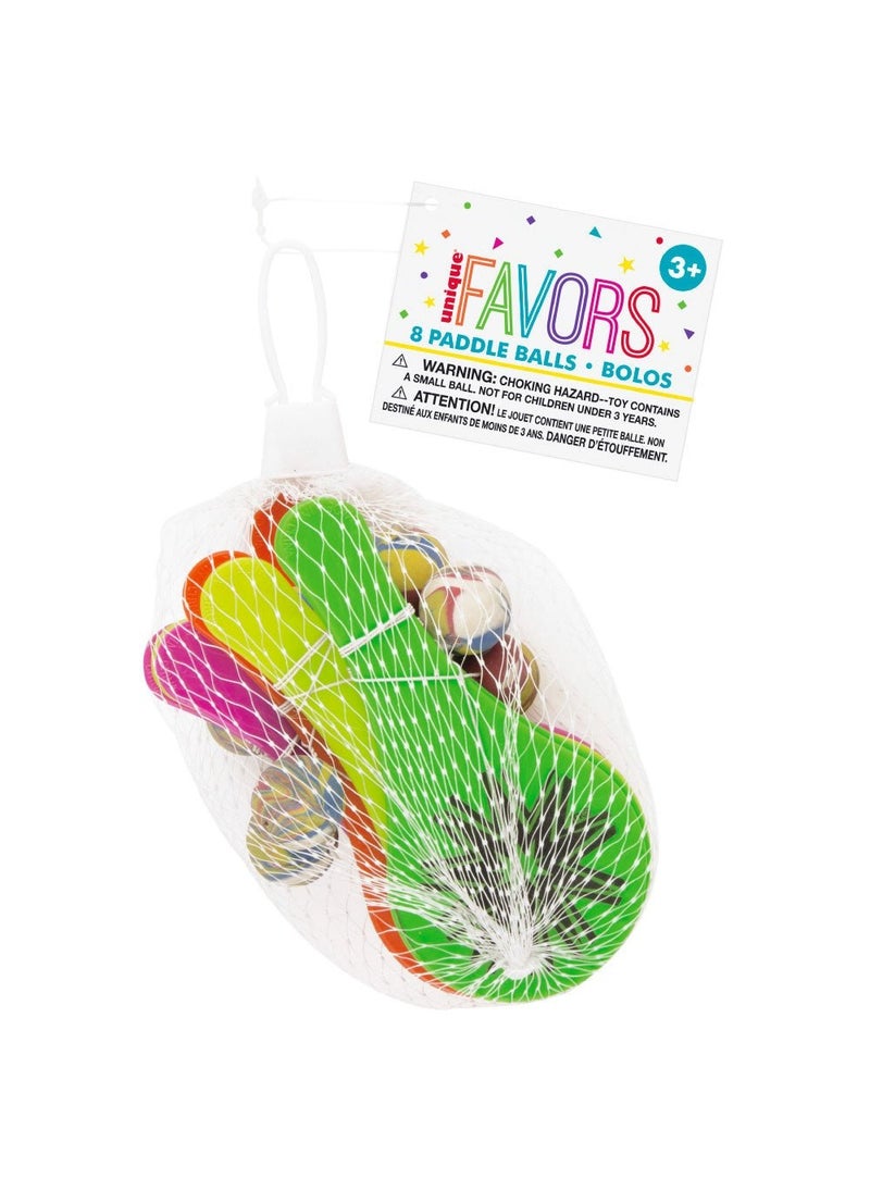 يونيك كرات مجداف صغيرة متعددة الألوان من البلاستيك 11.5 سم، عبوة من 8 قطع - Image 2