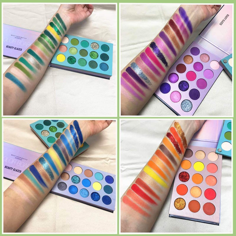 MYUANGO Color Board Eyeshadow Palette - Colorful Rainbow Bright Eyeshadow Palette, Natural Powder Eye Shadow Palette Makeup - Waterproof, Blendable, Long-Lasting - Cruelty-Free - Image 5