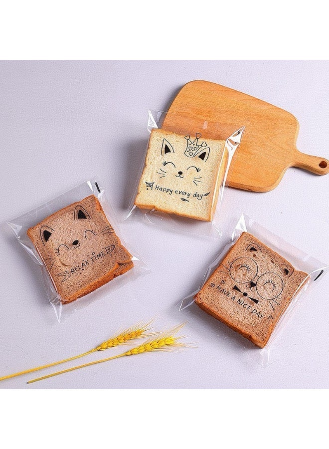 Kawkab 100pcs 15*18cm Self-Adhesive Cute Cookie Bags, Transparent Plastic Snack Bags, Seaable Bread Bags, Candy Bags, Used to Pack Bread Candy, Biscuits, Bakery, Party Gifts, Gifts, and Store Small Items such as Candy, Desserts, Jewelry, etc. - Image 4