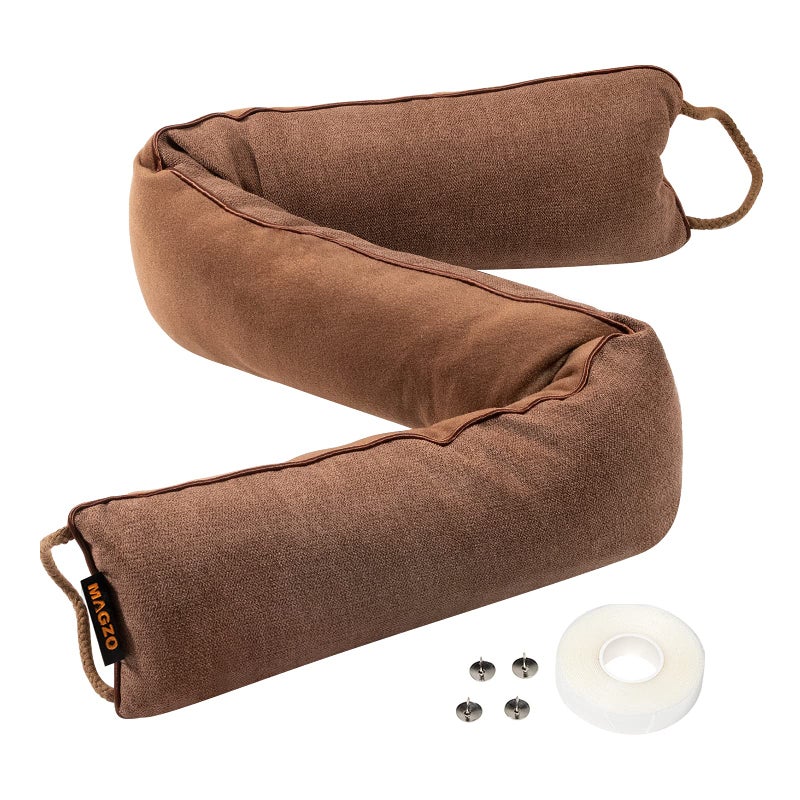 MAGZO MAGZO Door Draft Stopper 36 Inch Under Door Draft Blocker Noise Stopper Weighted Wind Blocker Draft Guard for Bottom of Door Brown 