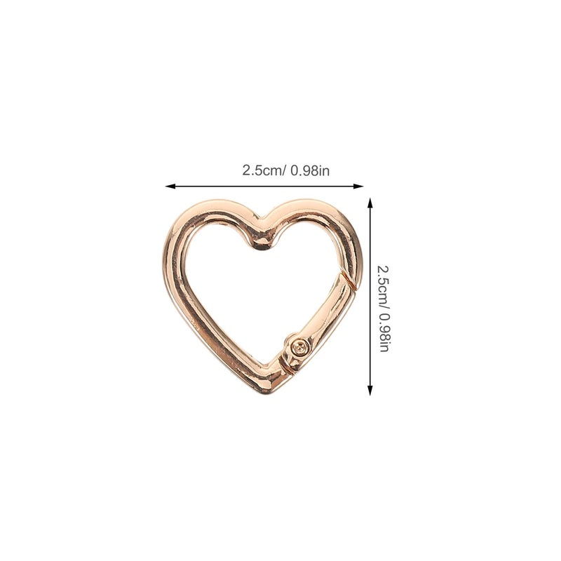 4pcs Heart Shaped Keychain Clips Zinc Alloy Carabiner Rings For Backpack Purse Outdoor Hiking Accessory - Image 3