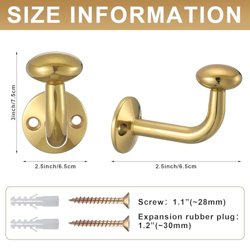 LEIFIDE Set of 4 Glazed Brass Wall Hooks for Hanging Decorative Gold Vintage Coat Hooks Wall Mounted Brass Coat Hanger for Hanging Purse Hat Keys Clothes Curtain Heavy Duty Bathroom Decor - Image 3