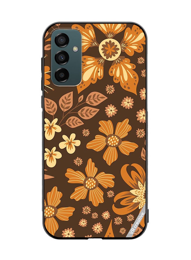 VR CREATIVE Protective Case Cover For Samsung Galaxy F23 Brown Flowers Design Multicolour - Image 1