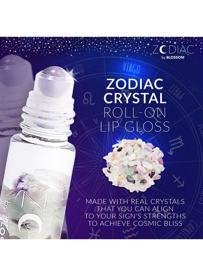 Blossom Zodiac Sign Vanilla Scented Moisturizing Roll On Lip Gloss With Crystals Made In Usa 0.20 Fl. Oz./5.9Ml Virgo - Image 3