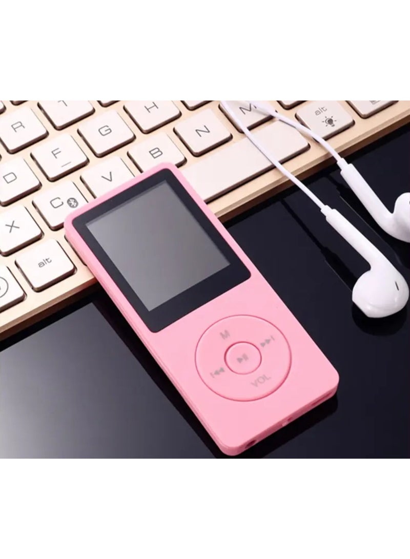 SANMUDII Bluetooth MP3 player, 64GB storage, 1.8-inch display, built-in speaker, FM radio support, voice recording, e-book compatibility. Specially designed for sports and running, it is a good holiday gift for classmates/reatives and friends/students. Portable media player (pink) - Image 5