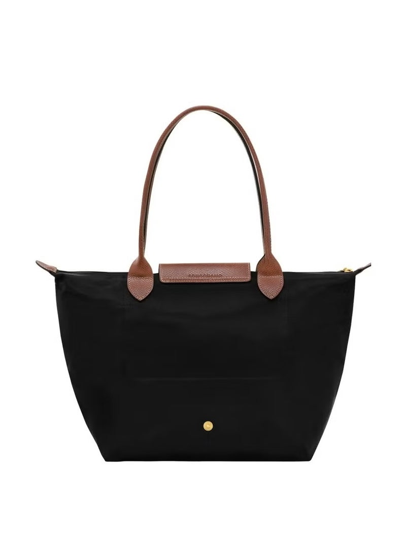 لونج شامب حقائب لونشامب النسائية المتوسطة، حقائب توت، حقائب كتف، باللون الأسود الغامق الكلاسيكي - Image 2