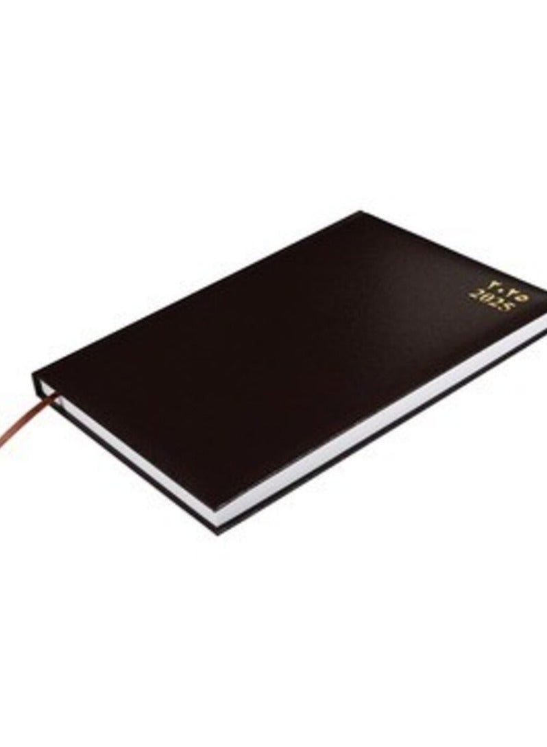 FIS 2025 Diary, 1 Side Padded Vinyl Material, A4 Size(21x29.7cm), Arabic & English, Chocolate Color-FSDI42AEN25CH