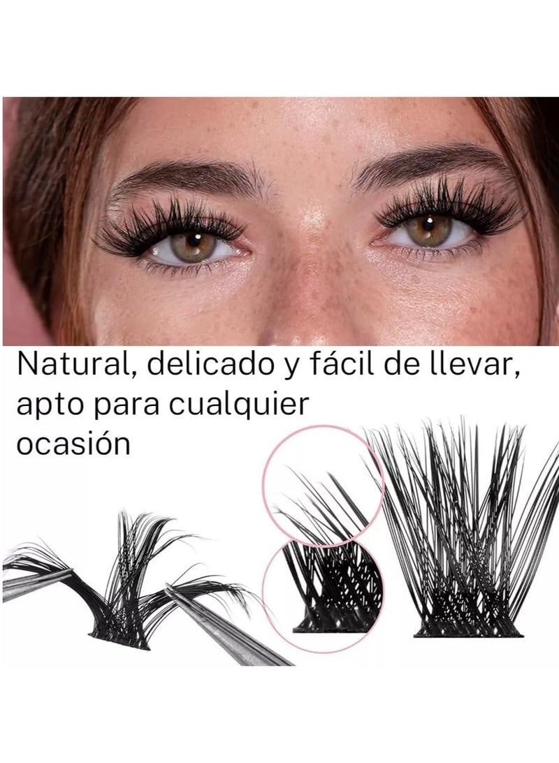 GUDOO Premium 10D 20D Cluster Eyelash Extensions 8 to 12mm with Bond and Seal Adhesives Gentle Remover and Precision Tweezers Professional DIY Lash Kit for Natural Long-Lasting Volume - Image 3