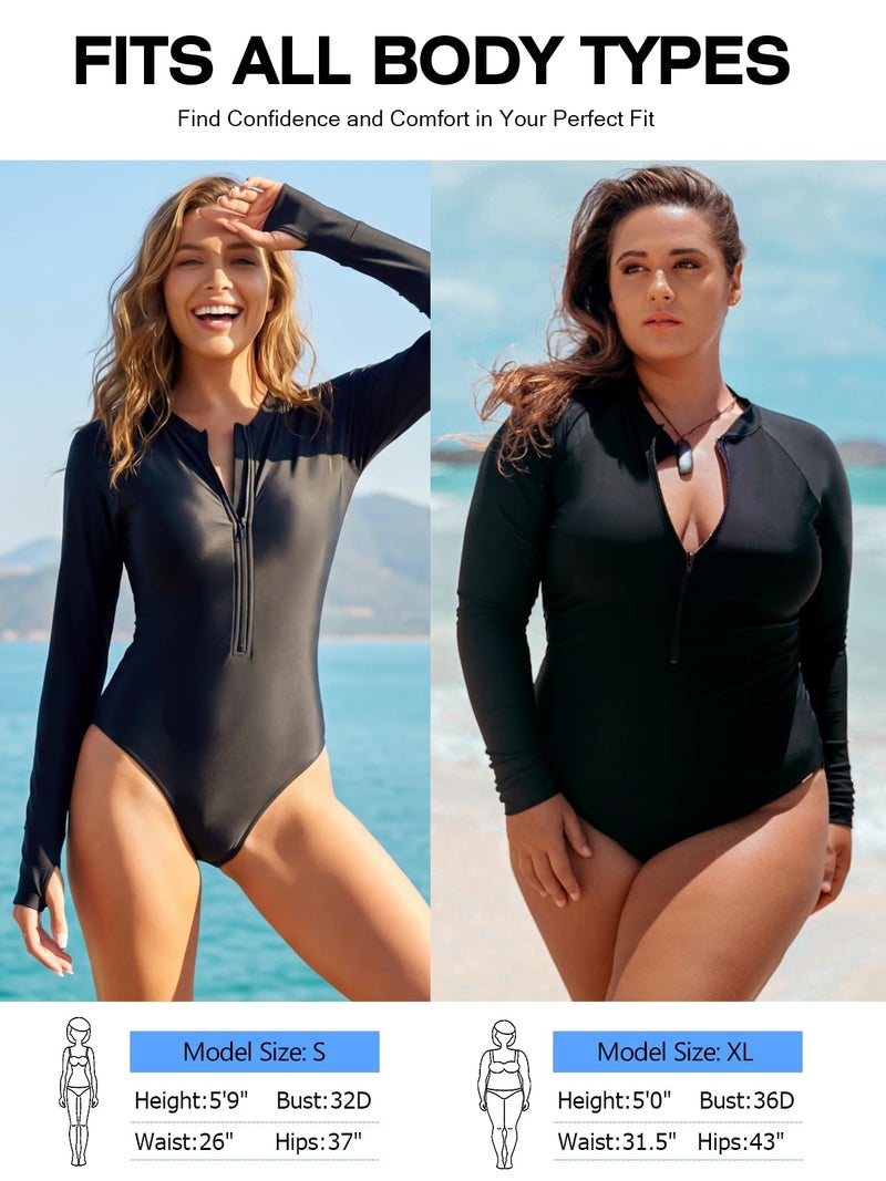 RELLECIGA راش غارد طويل الأكمام للنساء من ريلسيغا باللون الأزرق البحري، مقاس متوسط - Image 5
