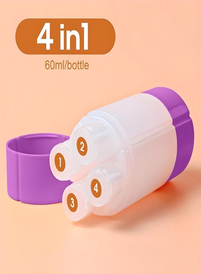 KPS 4 In 1 Travel Dispenser Bottle | Refillable Shampoo/Cream/Lotion/Gel Storage Organizer | Cosmetic Toiletries Pump Bottles | Plastic Container | Travel Essentials (Set of 1,Multicolor)(60ml) - Image 5
