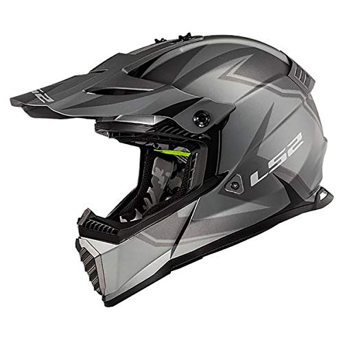 LS2 Helmets Gate TwoFace Full Face Helmet (Matte Gray/Black - Small) - Image 1