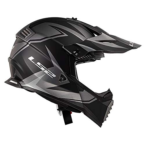 LS2 Helmets Gate TwoFace Full Face Helmet (Matte Gray/Black - Small) - Image 2