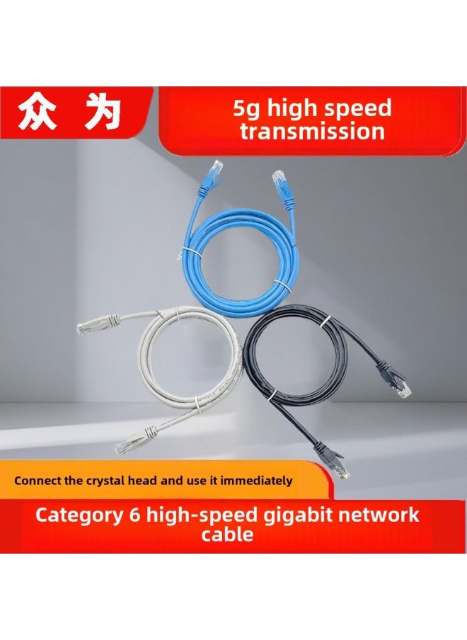Generic Super Six Types Of Finished Network Cable Cat6e Gigabit Network Cable High-speed Connection Line Computer Jumper 8-core Twisted Wire-Color:Internet Access Non-stop Upgraded Model 6 Types Of Network Cables - Black-Line Length:5m  - Image 2