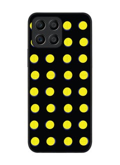 Rugged Black edge case for Honor X8 5G Slim fit Soft Case Flexible Rubber Edges Anti Drop TPU Gel Thin Cover - Yellow Dots