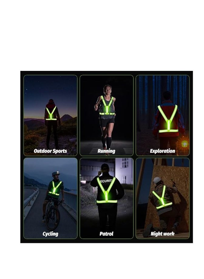 Beauenty - LED Reflective Running Vest - light up Running vest with 3 Light Mode, Reflective Vest u0026 Running Lights for Runners, Rechargeable Night Running Gear - Reflective Belt Safety Vest for Women Men - Image 1