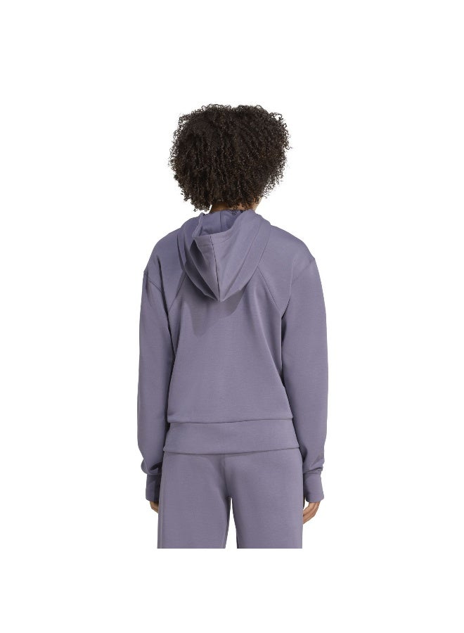 Adidas Adidas D4T Fz Hoodie Purple Hooded Sweat Sweatshirts For Women - Image 3