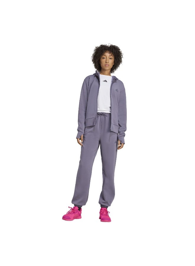 Adidas Adidas D4T Fz Hoodie Purple Hooded Sweat Sweatshirts For Women - Image 5