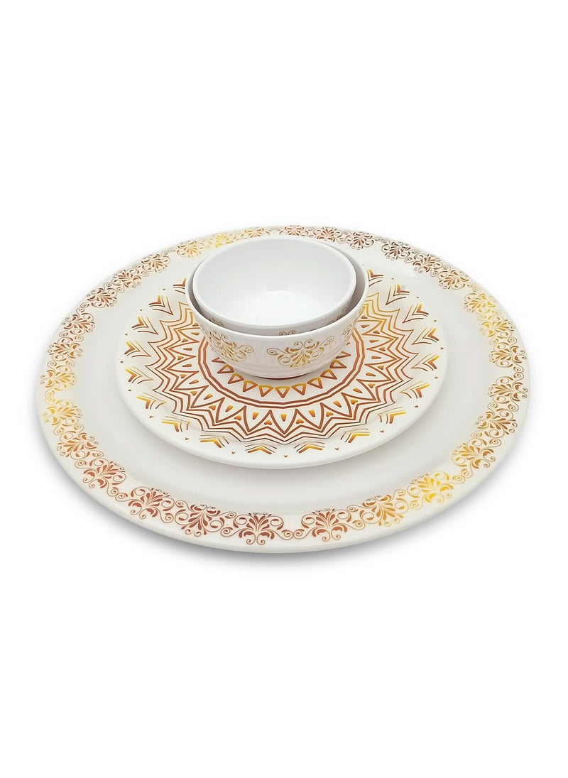 Superware SUPERWARE | Food Grade Melamine | Dinner Set - The Sun (24 pcs.) | Dinnerware, Tableware, Stain Free, Glazed Finish  - Image 2