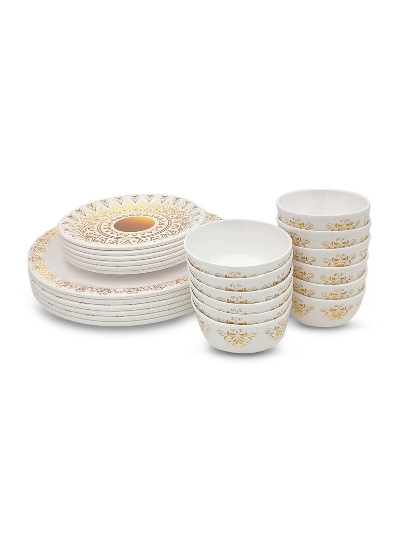 Superware SUPERWARE | Food Grade Melamine | Dinner Set - The Sun (24 pcs.) | Dinnerware, Tableware, Stain Free, Glazed Finish  - Image 5
