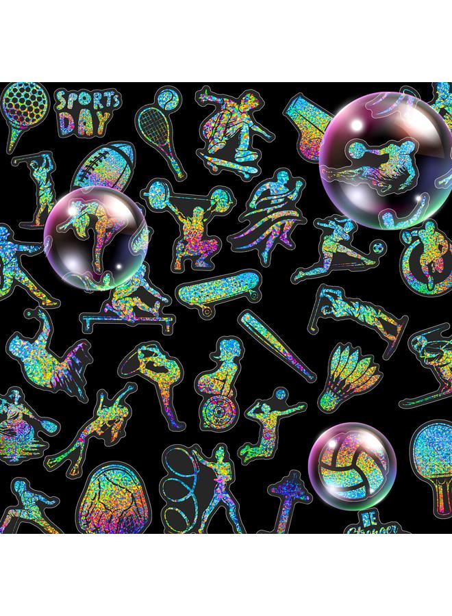 Bluejw Sell 50 Happy Sports Laser Decoration Sticker Sports Wind Healthy Decoration Dazzling Laser Transparent - Image 2