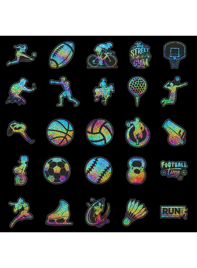 Bluejw Sell 50 Happy Sports Laser Decoration Sticker Sports Wind Healthy Decoration Dazzling Laser Transparent - Image 5