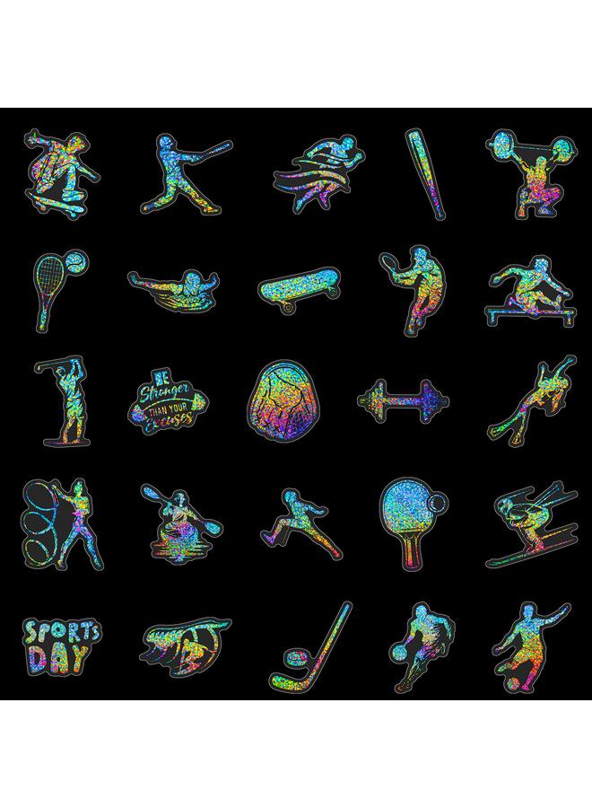 Bluejw Sell 50 Happy Sports Laser Decoration Sticker Sports Wind Healthy Decoration Dazzling Laser Transparent - Image 4