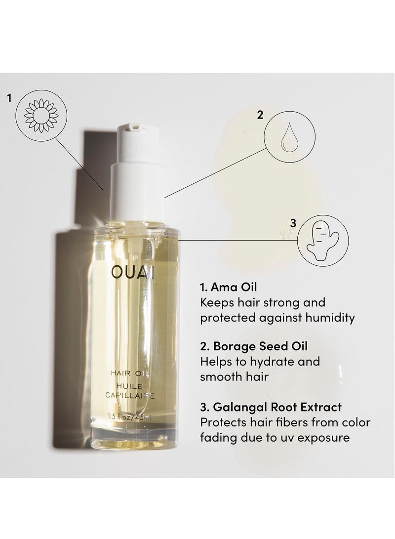 OUAI Hair Oil - Hair Heat Protectant Oil for Frizz Control - Adds Hair Shine and Smooths Split Ends - Color Safe Formula - Paraben, Phthalate and Sulfate Free - Image 3