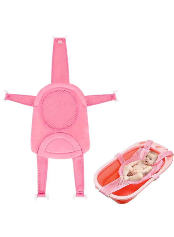 IBLUELOVER Baby Bath Seat Support Net Infant Bathing Support Mat Newborn Bath Tub Seat Cushion Pad with Five Safety Corner Adjustable Mesh Bathtub Sling Non Slip Shower Pad for 0-18 Months (No Bathtub) - Image 1