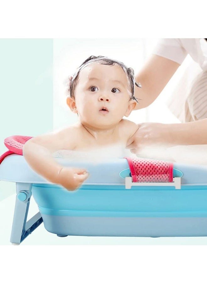 IBLUELOVER Baby Bath Seat Support Net Infant Bathing Support Mat Newborn Bath Tub Seat Cushion Pad with Five Safety Corner Adjustable Mesh Bathtub Sling Non Slip Shower Pad for 0-18 Months (No Bathtub) - Image 3