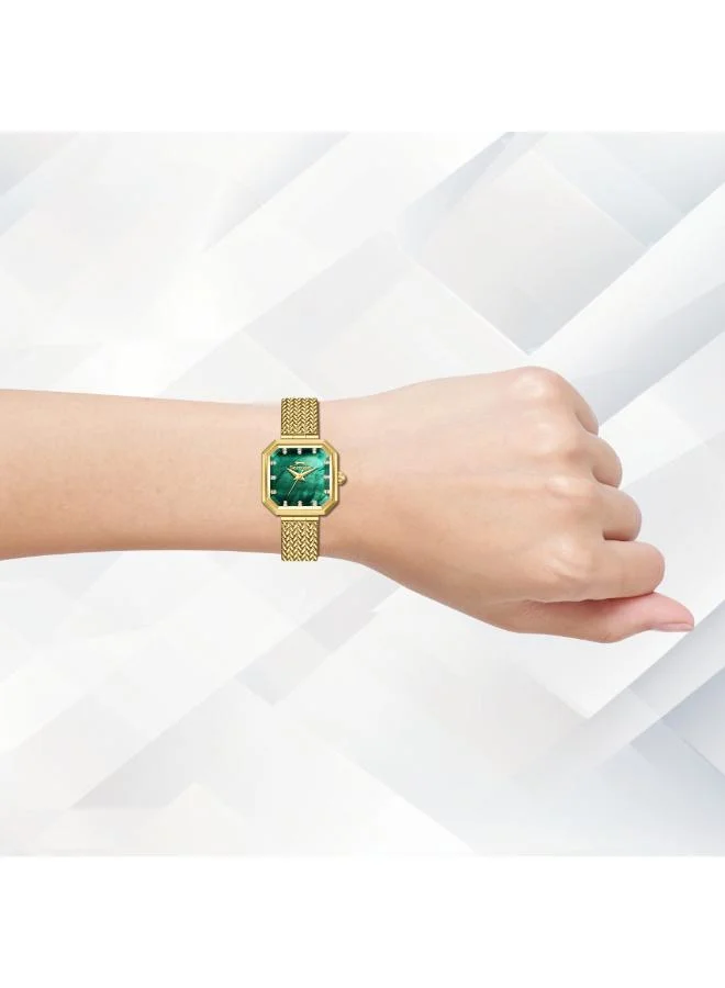 سلازنجر ساعة يد نسائية بشبكة تناظرية