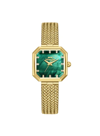 سلازنجر ساعة يد نسائية بشبكة تناظرية