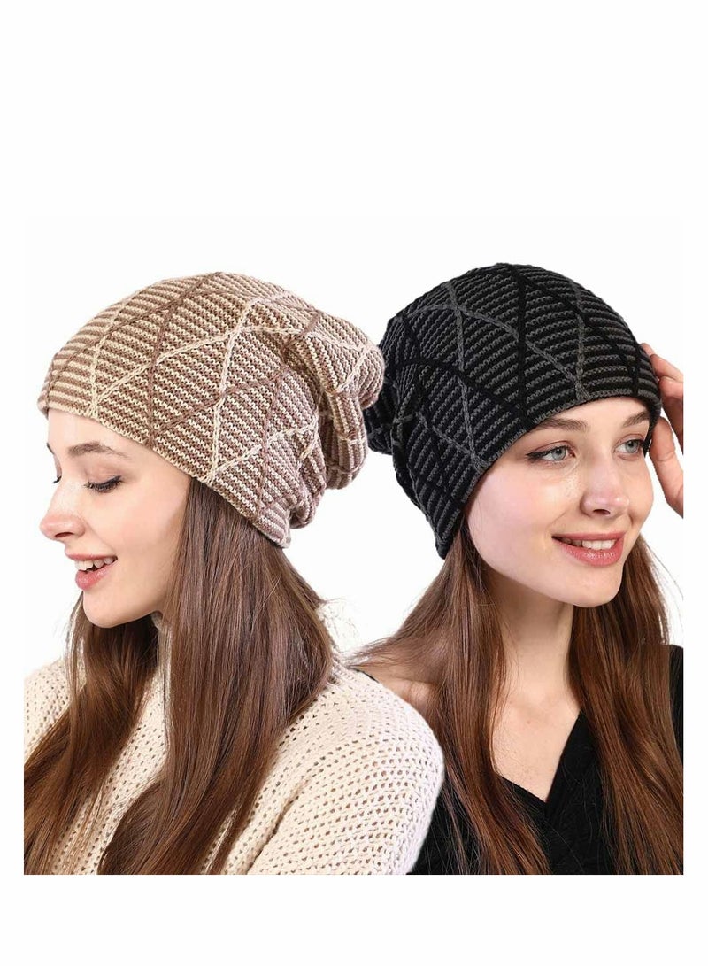 SYOSI Slouch Winter Beanie Hat Oversized, Soft Baggy Chunky Knit Hat, Warm Thick Beanie Cap for Men and Women, Winter Warm Skull Cap for Women and Men  - Image 1