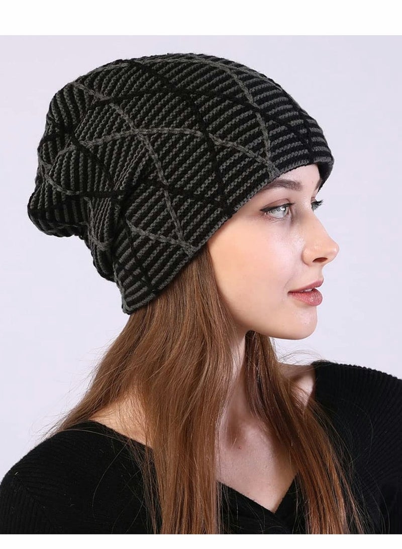 SYOSI Slouch Winter Beanie Hat Oversized, Soft Baggy Chunky Knit Hat, Warm Thick Beanie Cap for Men and Women, Winter Warm Skull Cap for Women and Men  - Image 2