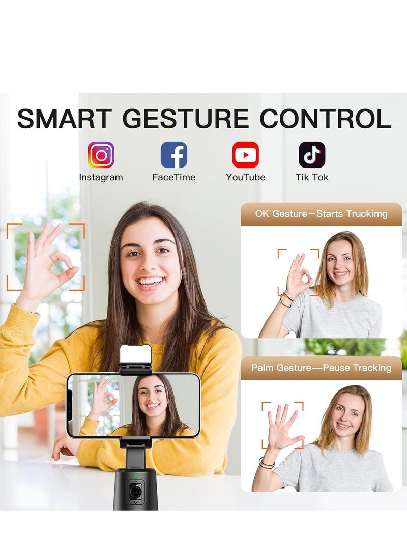 JAJEEK Auto Face Tracking Tripod for Phone – 360° Rotation AI Phone Gimbal Stabilizer with No App Needed, Smart Gesture Control, Horizontal/Vertical Switch – Perfect for Vlogging, Live Streaming, TikTok, YouTube & Content Creation (Fits All Smartphones)  - Image 4