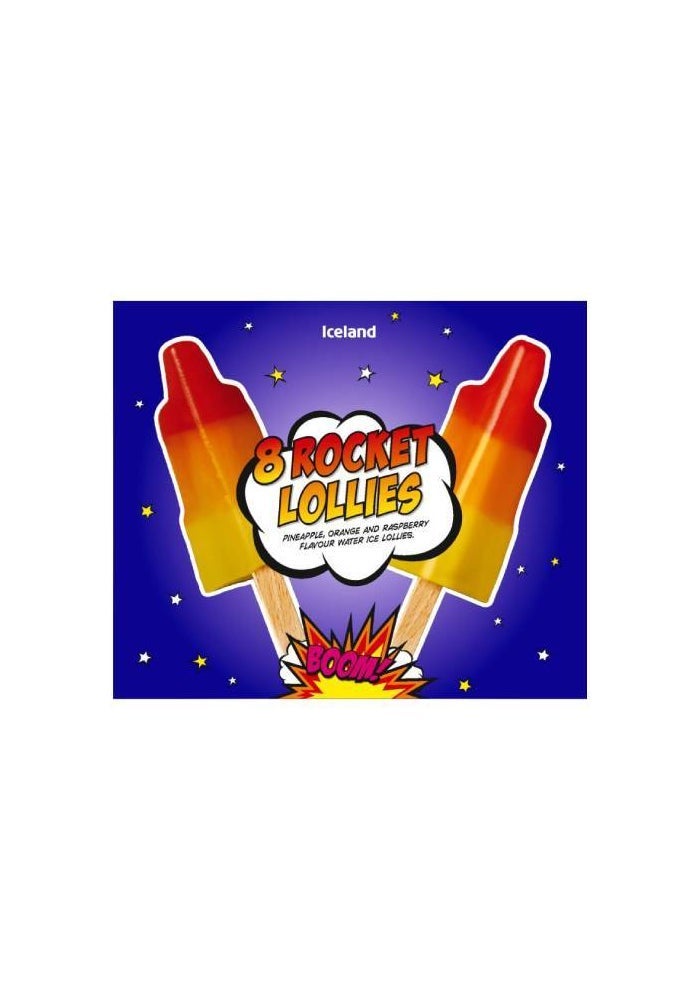 8 Rocket Lollies - Pineapple, Orange, Raspberry