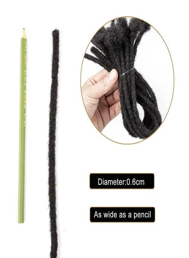 Alishow 100% Real Human Hair Dreadlock Extensions for Women/Men/Kids 8 inch 0.6cm Thickness 20 Strands Full Handmade Permanent Dread Locs Extensions Human Hair(#1B Natural Black) - Image 5