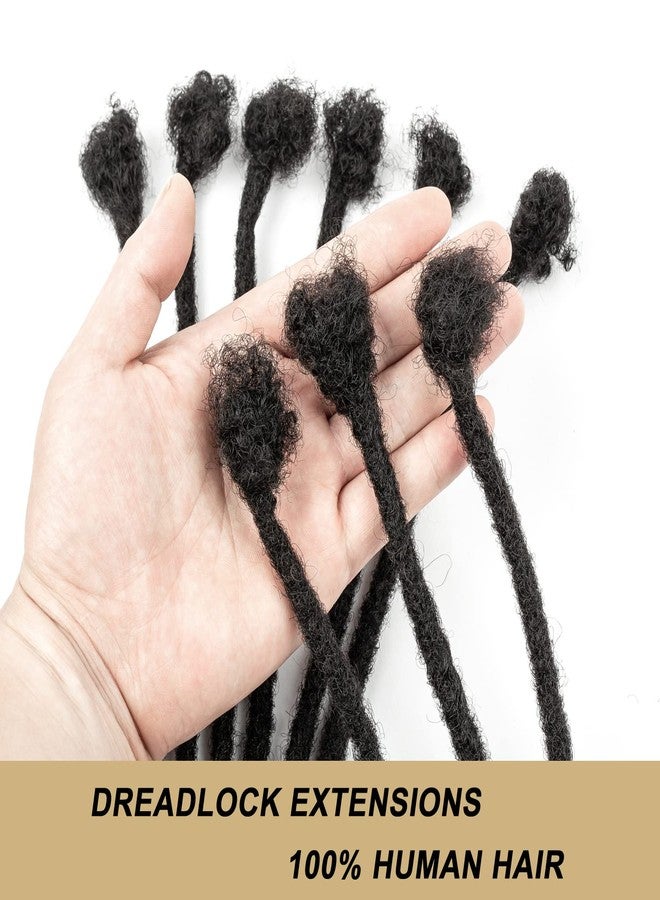 Alishow 100% Real Human Hair Dreadlock Extensions for Women/Men/Kids 8 inch 0.6cm Thickness 20 Strands Full Handmade Permanent Dread Locs Extensions Human Hair(#1B Natural Black) - Image 4