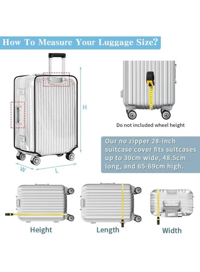 Luggage Cover,3 Pieces Clear PVC Suitcase Covers Protector For Tsa Approved,Suitcase Cover Set For 20 24 28 Inch Luggage - Image 3