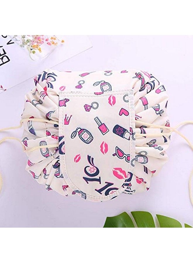 Maharsh Convenient Waterproof Multifunction Portable Lazy Travel Cosmetic Large Capacity Storage Bag With Drawstrings (White) - Image 2