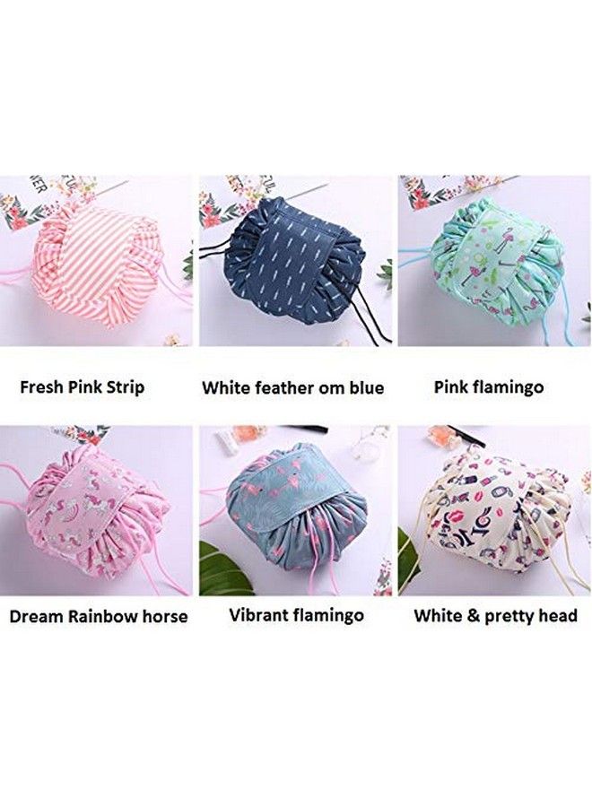 Maharsh Convenient Waterproof Multifunction Portable Lazy Travel Cosmetic Large Capacity Storage Bag With Drawstrings (White) - Image 5