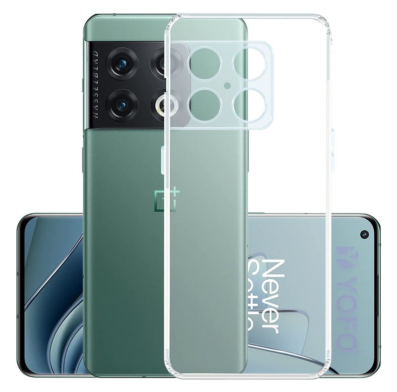 YOFO Back Cover for OnePlus 10 Pro (5G) (Flexible|Silicone|Transparent|Dust Plug|Camera Protection) - Image 1