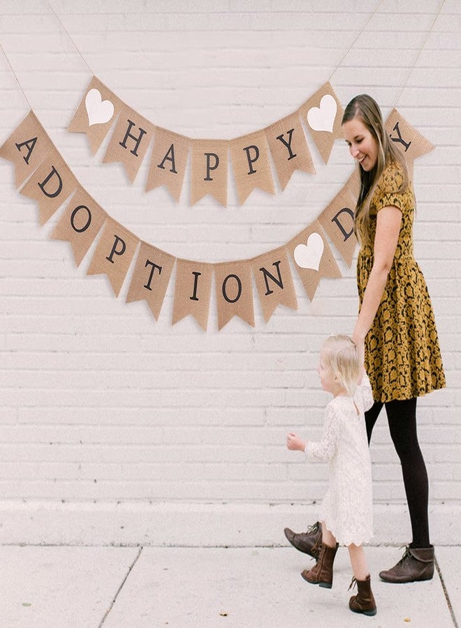 WAWOO Happy Adoption Day Burlap Banner - Gotcha Day Decorations, Pet Party, Dog Birthday, Cat Rescue, Welcome Pet Decoration - Image 2