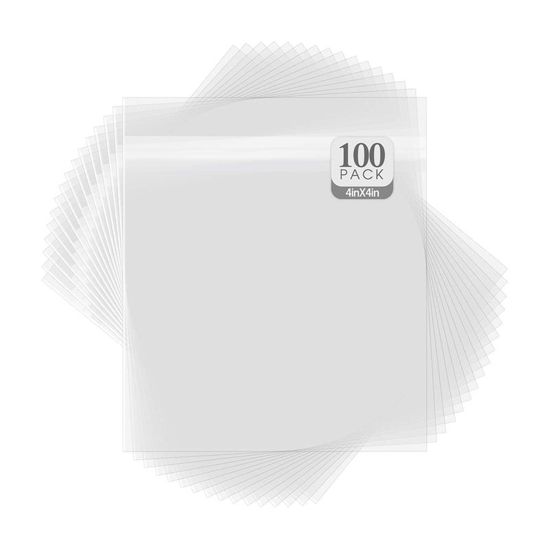 Golden State Art Golden State Art Pack of 100 4x4 inches AcidFree Crystal Clear Sleeves Storage Bags for Photo Prints Framing Mats Mattes