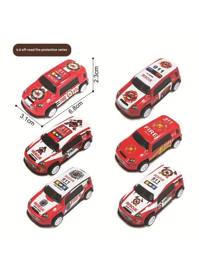 TikTok Explosions Alloy Car Iron Car Children's Toy Simulation Model Ornaments Bulk Back Car Car Car-Color:6.8cm Off-road Fire Series (2000/bag)  - Image 1