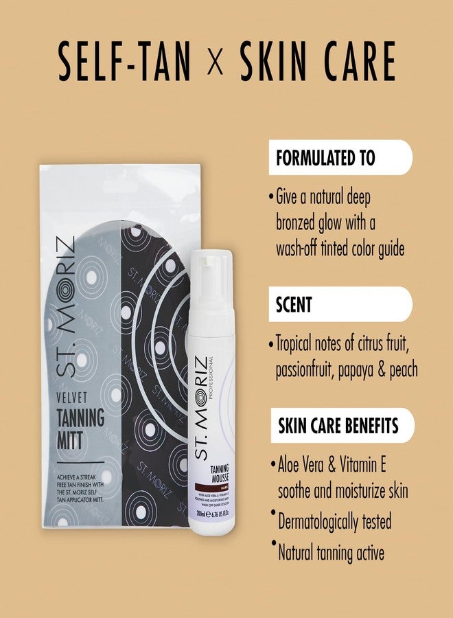 St. Moriz St Moriz Professional Dark Self Tanner Mousse with Tanning Mitt Bundle - Sunless Instant Self Tanning Foam with Vitamin E for Moisturizing (6.76 fl oz) - Image 2