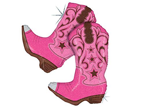 Artisan Owl Pink Dancing Cowgirl Boots Jumbo 36 Foil Party Balloon 1 Count - Image 1