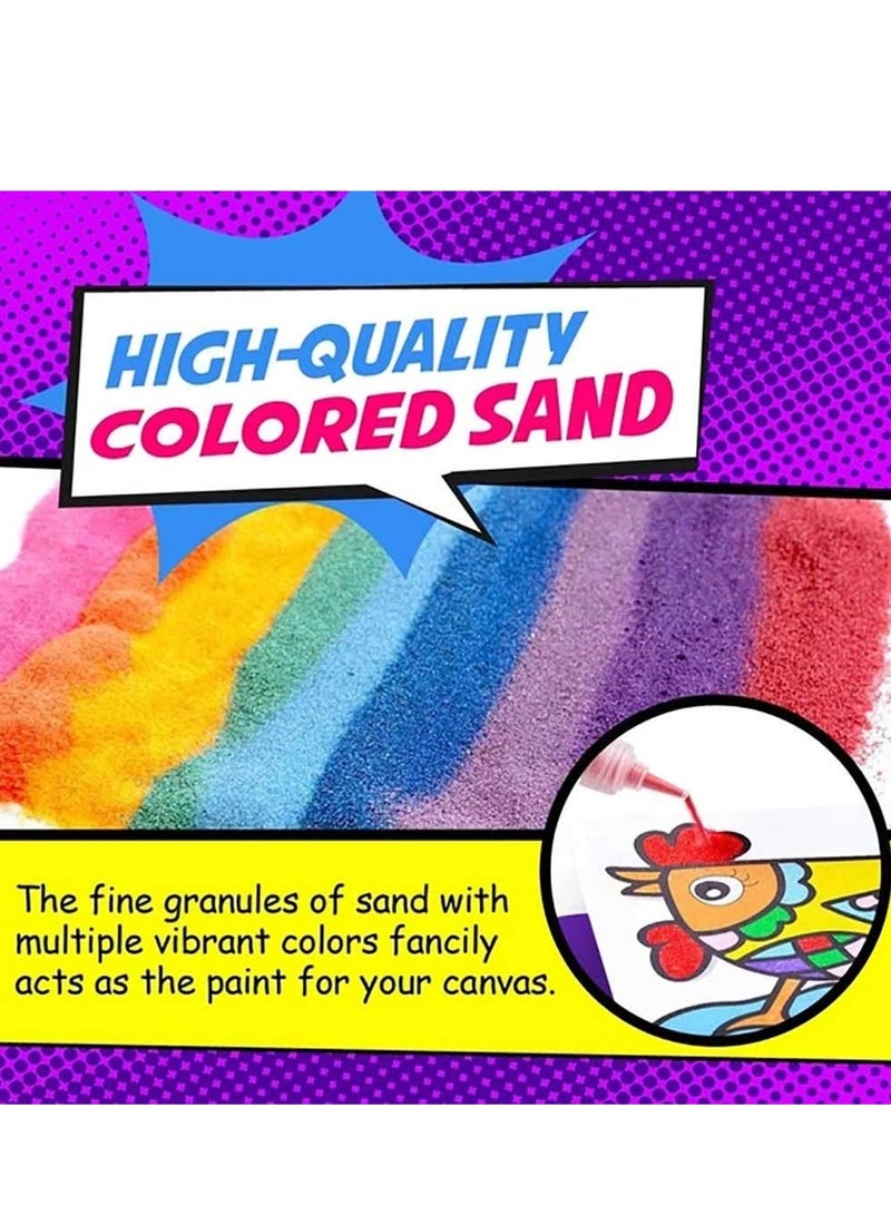 8Pcs Kids DIY Sand Painting Set - Creative Drawing Board with Bubble Handmade Picture Paper for Art Projects, Decorations, and Crafts - Image 4