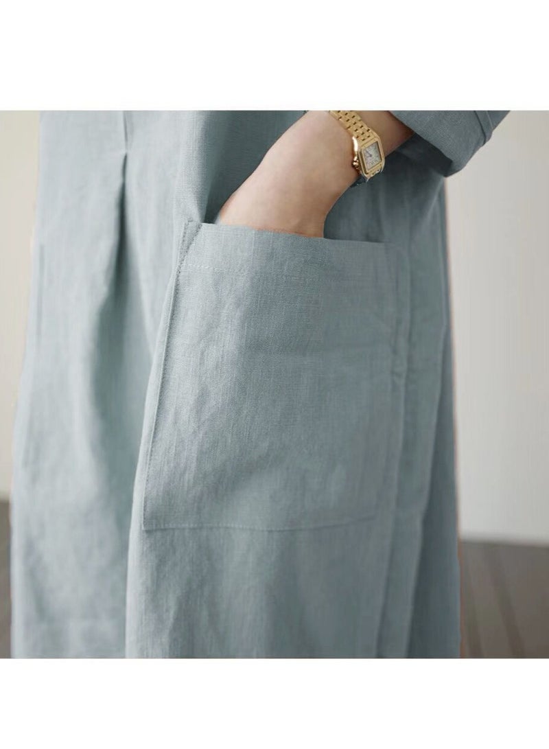 New Fashion Solid Long Sleeves Women's Casual Dress  Dress  - Image 3